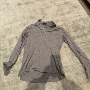 Peter Millar Men's Gray Long Sleeve Henley Shirt